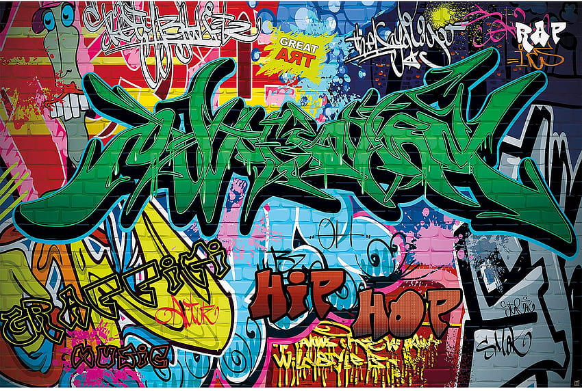Kid's Room Nursery – Graffiti Wall – Decoration Colorful Writing Pop Art Urban Street Style Hip Hop Decor Wall Mural, spray paint art HD wallpaper