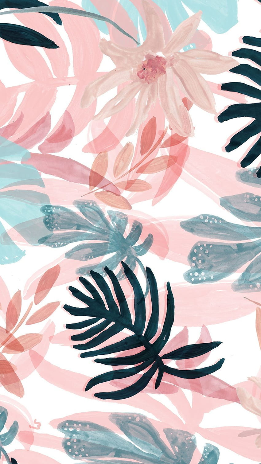 Pattern, Pink, Botany, Design, Leaf, Plant in 2020, pink leaf HD phone wallpaper