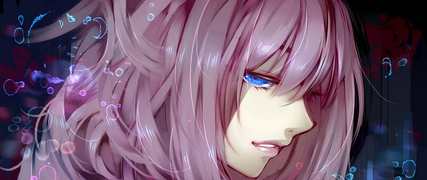 2560x1080 anime, girl, purple, hair, look dual, pink anime vita HD wallpaper