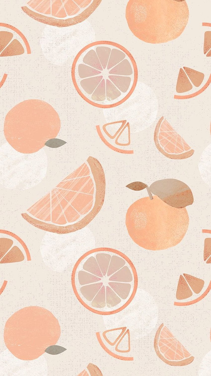 Pastel grapefruit iPhone , fruit pattern with texture HD phone wallpaper