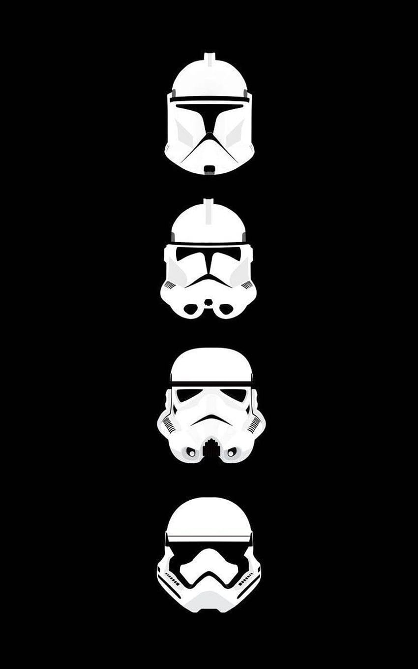 Star Wars Clone Trooper หมวกกันน็อคสตอร์มทรูปเปอร์ Minimalism Portrait, iphone ของ star wars ที่เรียบง่าย วอลล์เปเปอร์โทรศัพท์ HD