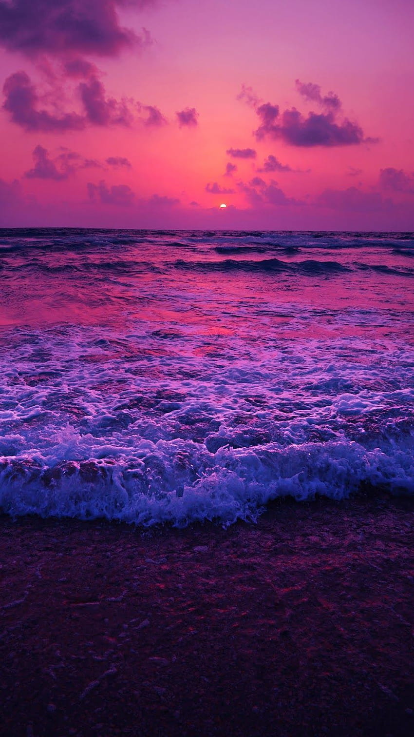 Beach in the twilight sunset, aesthetic beach sunset HD phone wallpaper ...