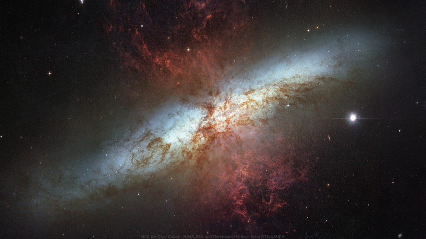 : M82, галактиката Пура, елиптична галактика HD тапет