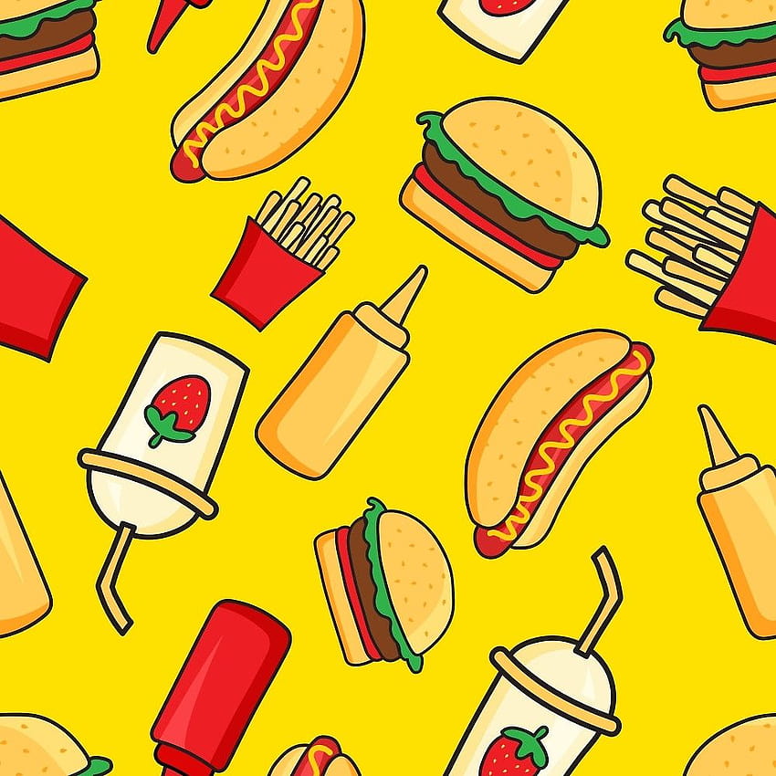 Fast food by los, kawaii fast food HD phone wallpaper