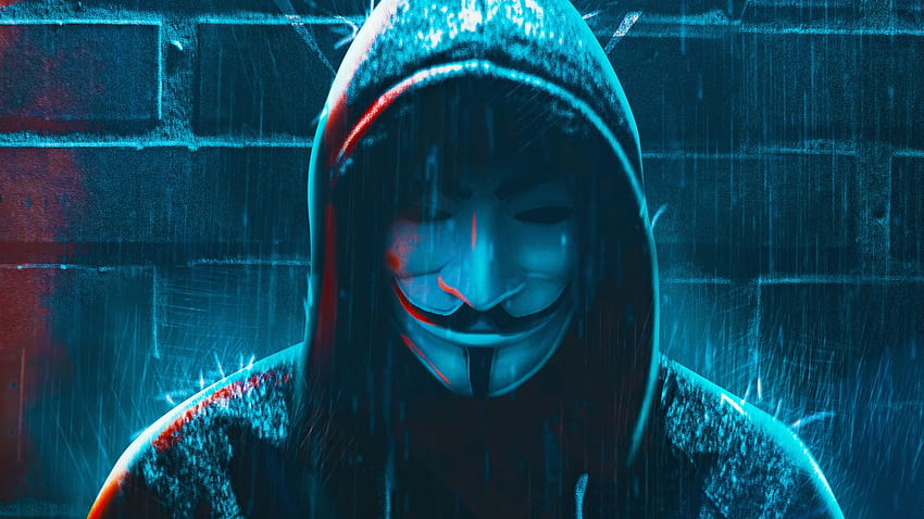 2560x1440 Анонимен хакер Маска 1440P Резолюция , анонимно хакване HD тапет