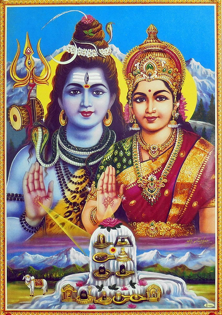 Shop Online Shiva, Parvati with 12 Jyotirlingas, shiva and parvati ...