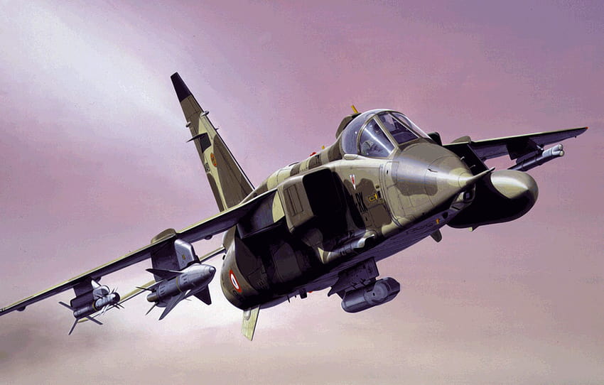 guerra, arte, avião, pintura, aviação, jato, Sepecat Jaguar, seção авиация papel de parede HD