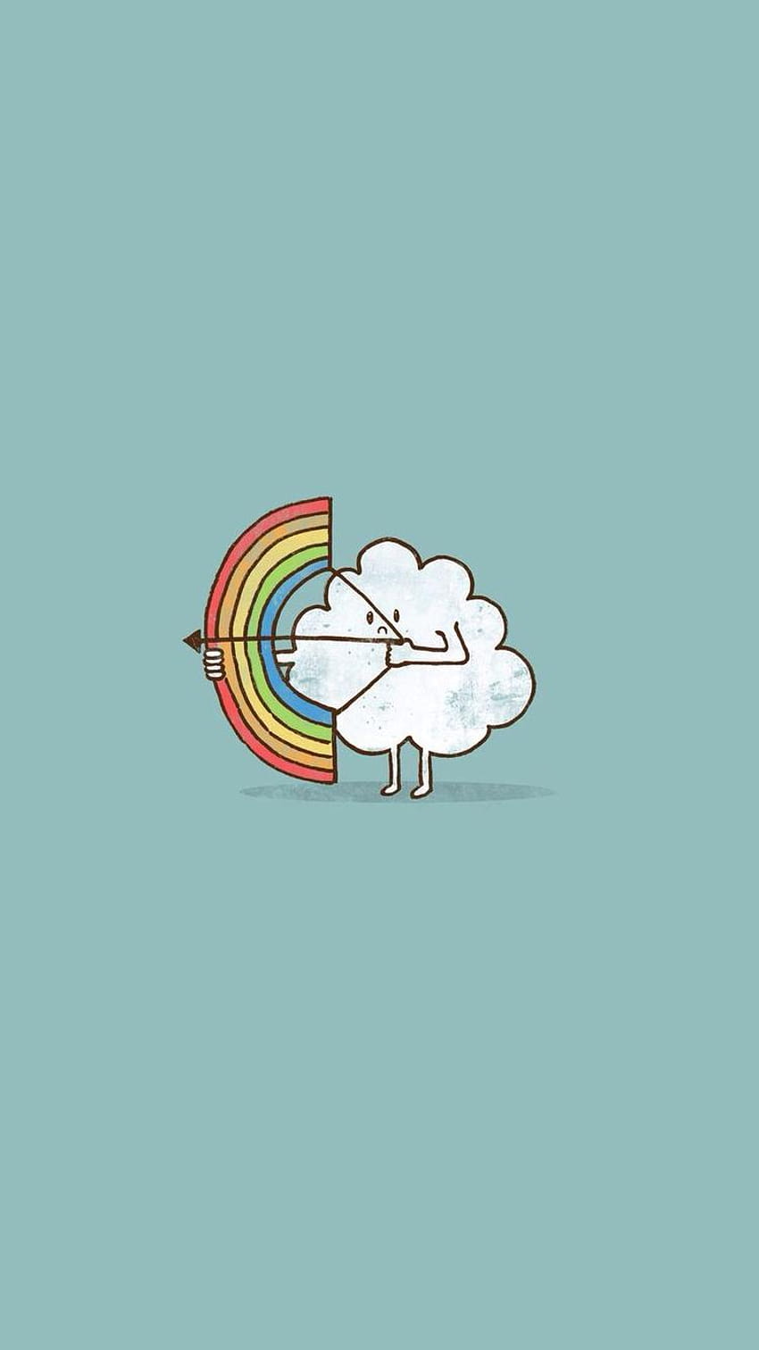 Cute Cloud Rainbow Bow Arrow iPhone 6, rainbow sheep HD phone wallpaper
