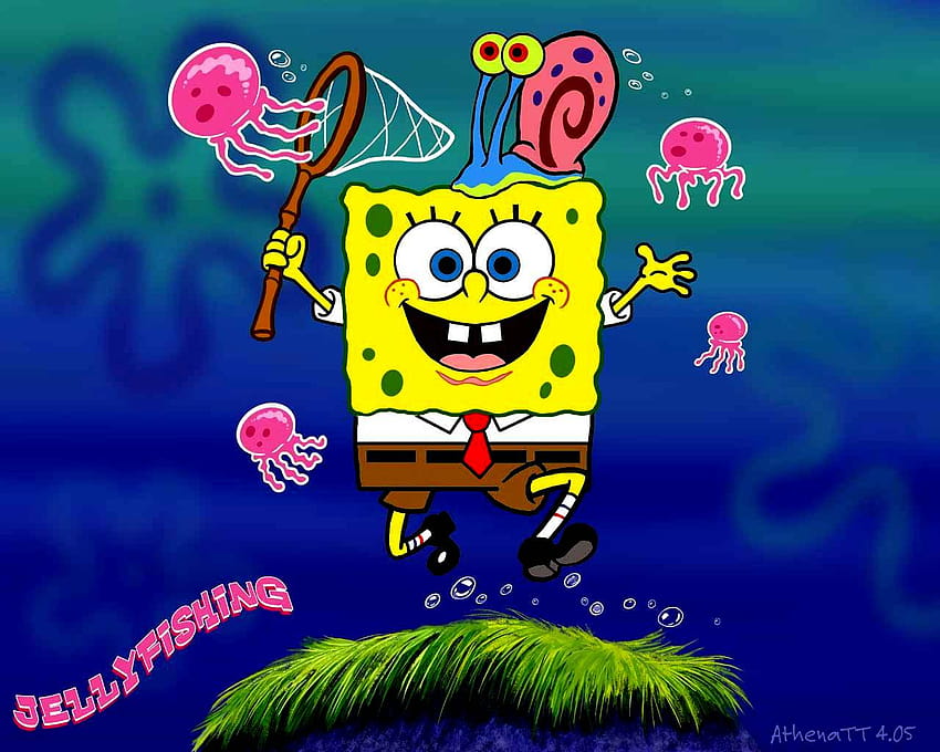 Spongebob and Gary HD wallpaper