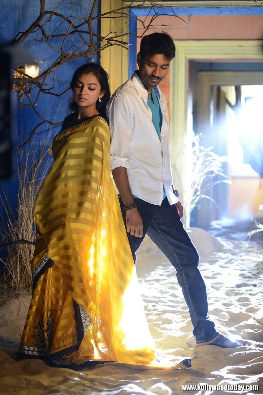 Nazriya Nazim and Dhanush in Naiyaandi Movie HD phone wallpaper