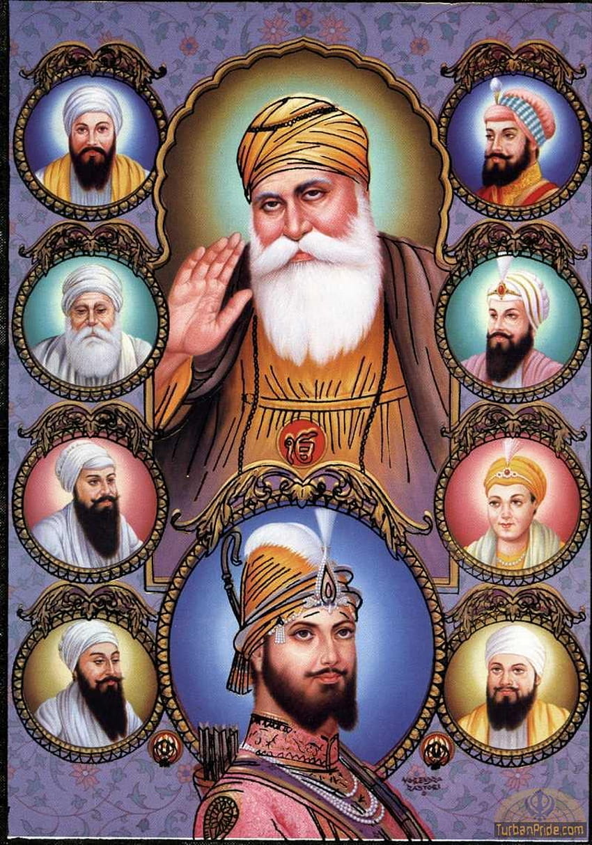 Szkoła Sikhi: 10 Guru, 04 Sahibzade, guru sikhów Tapeta na telefon HD