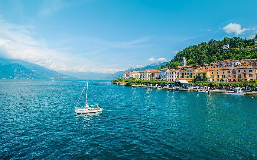 Italie Bellagio Lombardie Lac de Côme Yacht Cities Fond d'écran HD