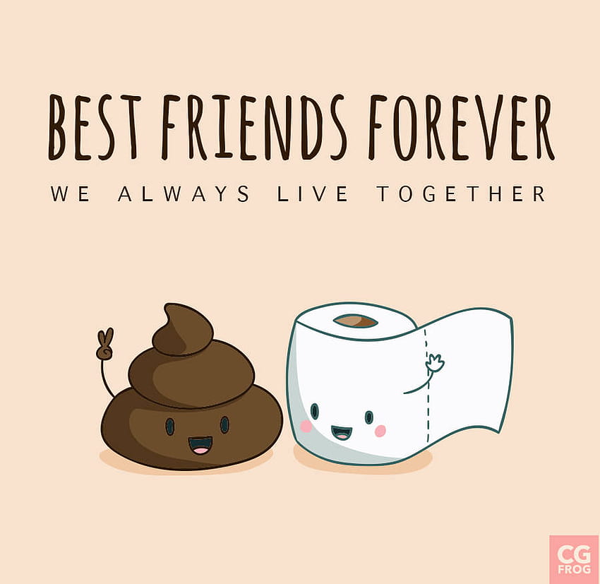 Cartoon Toilet Paper And Poop Best Friend, cartoon friendship HD wallpaper