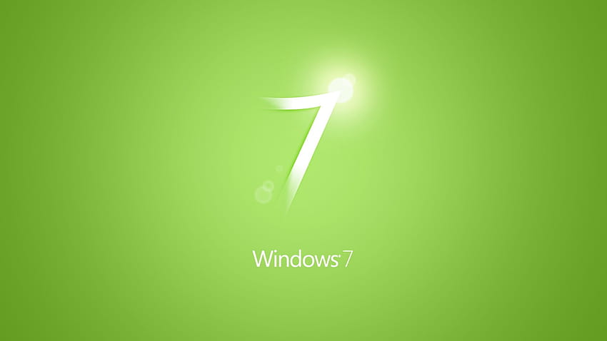 โลโก้ Windows 7 สีเขียวเรียบง่าย โลโก้ วอลล์เปเปอร์ HD