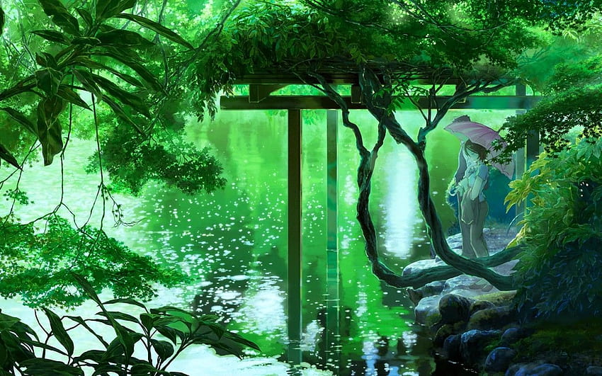 Retro Anime Aesthetic Green, estetyczny zielony komputer anime Tapeta HD
