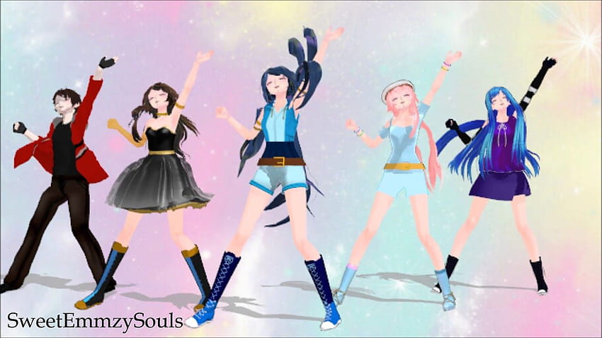 MMD ~ Aph, Draco, Funneh, Gold, Lunar, Rainbow ~ MLP, funneh and the krew HD wallpaper