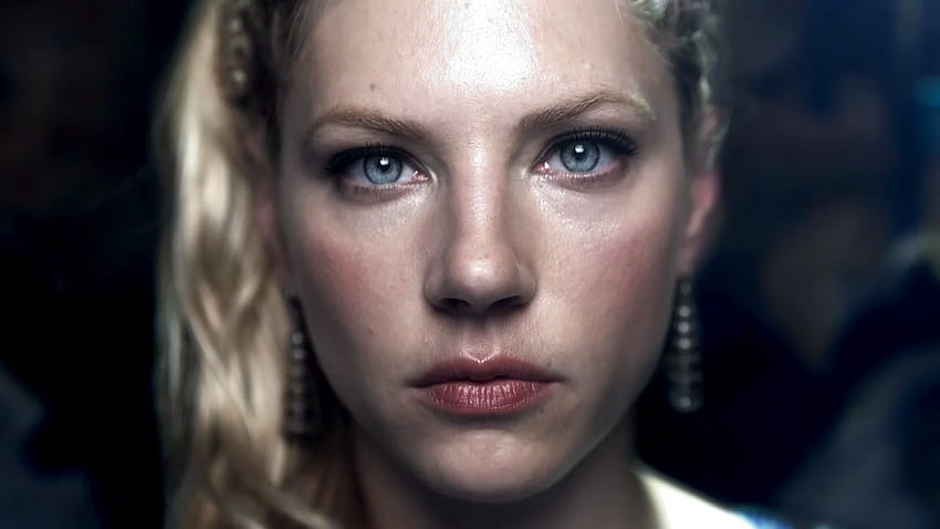 Lagertha Lagertha Lothbrok Vikings Serie TV Donne Blue Eyes Face Katheryn Winnick, donne vichinghe Sfondo HD