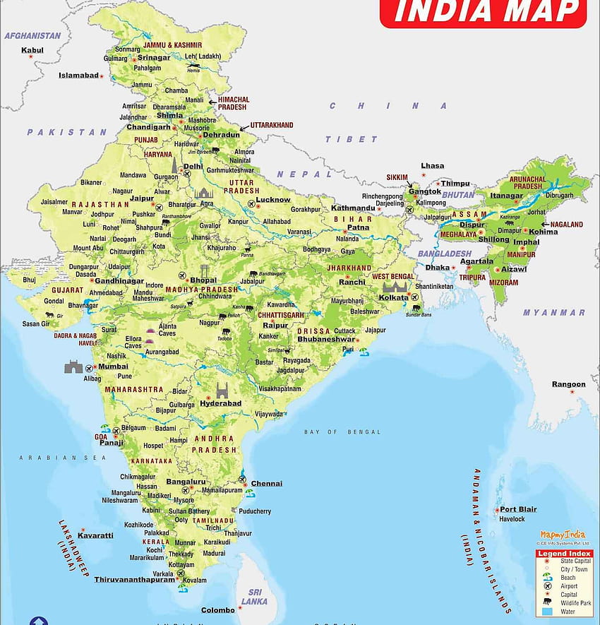 Indien-Karte für Handys HD-Handy-Hintergrundbild