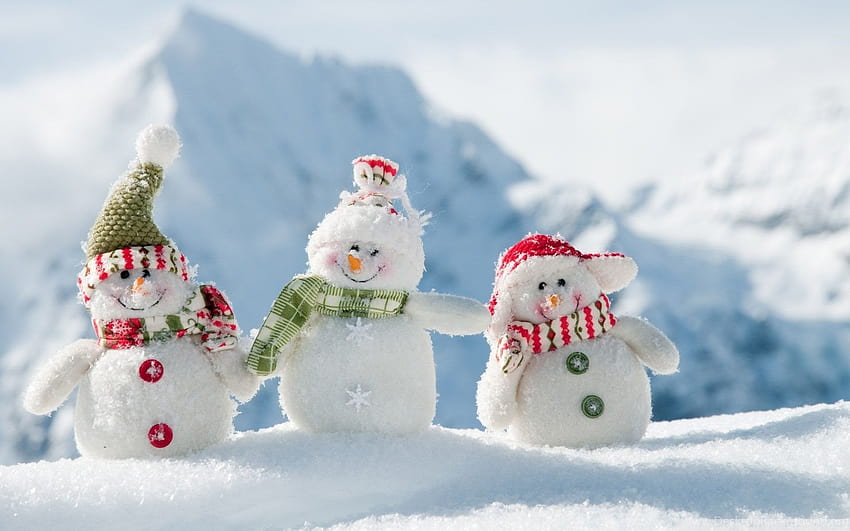 Sezon zimowy śnieg bałwanki Boże Narodzenie Tła Tapeta HD