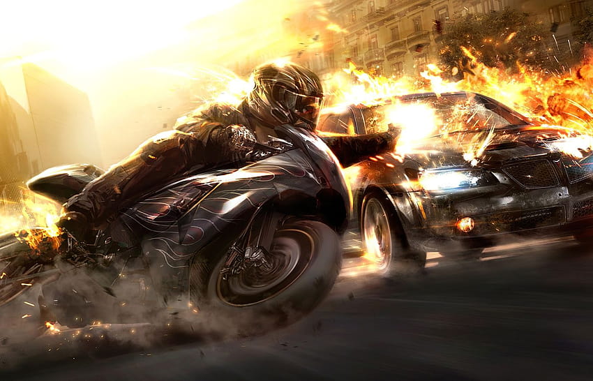 1400x900 High Speed Motorbike Cop Car Chase 1400x900 Resolution , Backgrounds, and HD wallpaper
