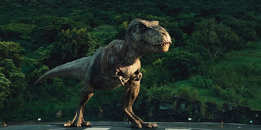 : Jurassic World, Tyrannosaurus rex, dinozaury, zwierzęta, zrzut ekranu, filmy 1916x956, jurassic world t rex Tapeta HD