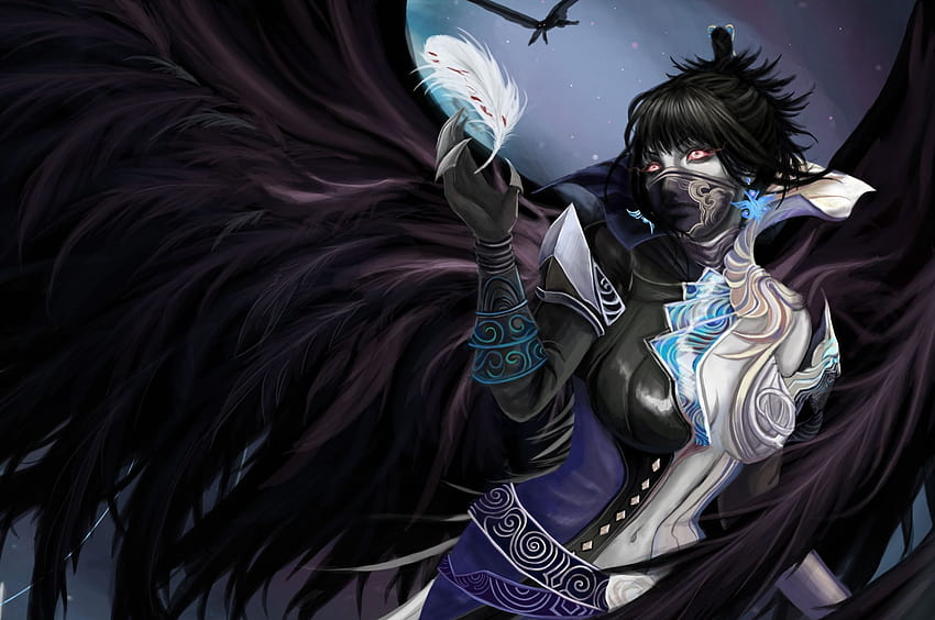 Angels Wings Fantasy Girls angel gothic mask dark, dark demon anime aesthetic HD wallpaper