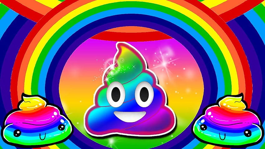 Rainbow Poop, poop emoji HD wallpaper