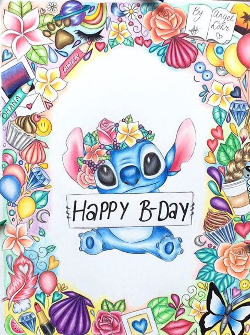 Cumpleaños de Stitch, cumpleaños de Disney fondo de pantalla del