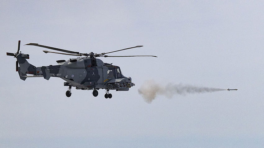Royal Navy realiza teste, mísseis de helicóptero papel de parede HD