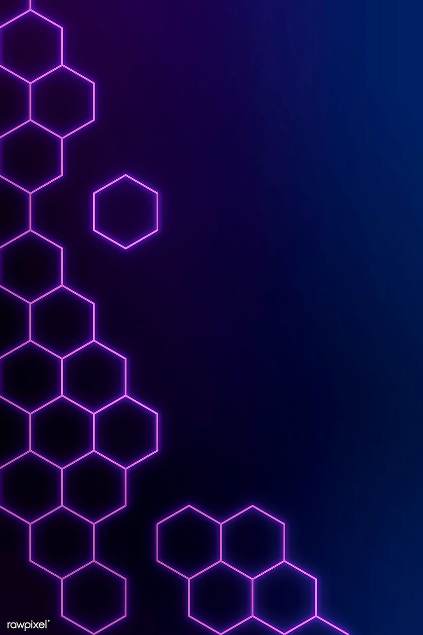 Leuchtend violette, neonfarbene, sechseckig gemusterte Hintergründe, violette Sechsecke HD-Handy-Hintergrundbild