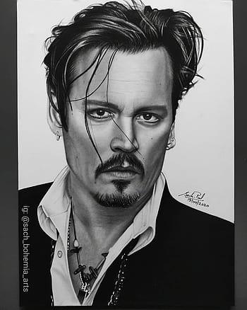 Print of Original Colored Pencil Drawing of Johnny Depp as Jack Sparrow  from 