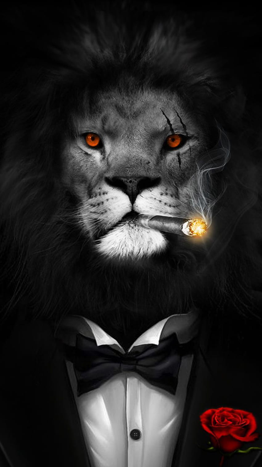Grand patron! Courage, bravoure et intelligence., lion d'or Fond d'écran de téléphone HD