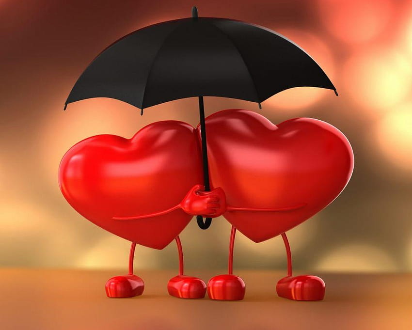 Şemsiye Romantik Romantik Çift Gece Kalp Aşk facebook whatsapp, şemsiye arka plan HD duvar kağıdı