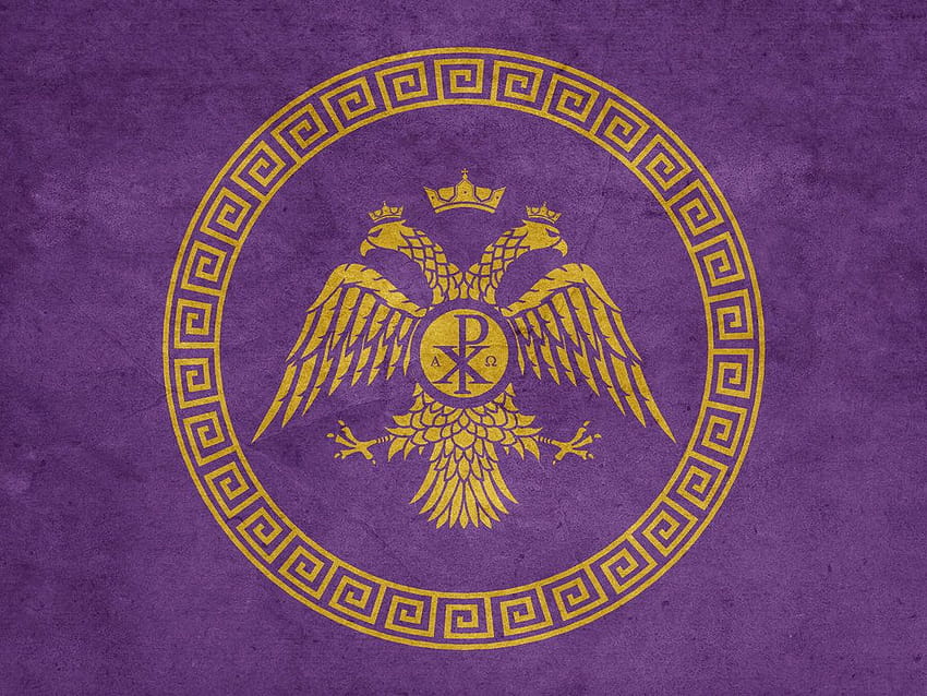 Przeprojektowana flaga bizantyjska autorstwa Lordnarunh.deviantart na @DeviantArt Tapeta HD