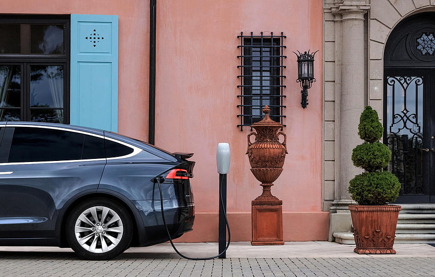 street, charging, Tesla, electric , section другие марки HD wallpaper