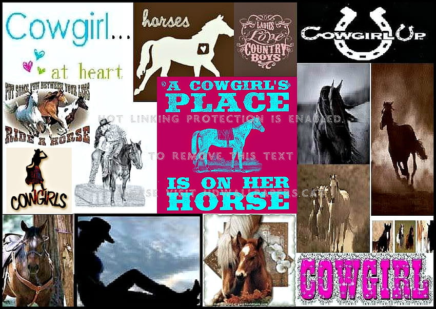 cowgirl collage cappelli da cowboy cavalli astratto Sfondo HD