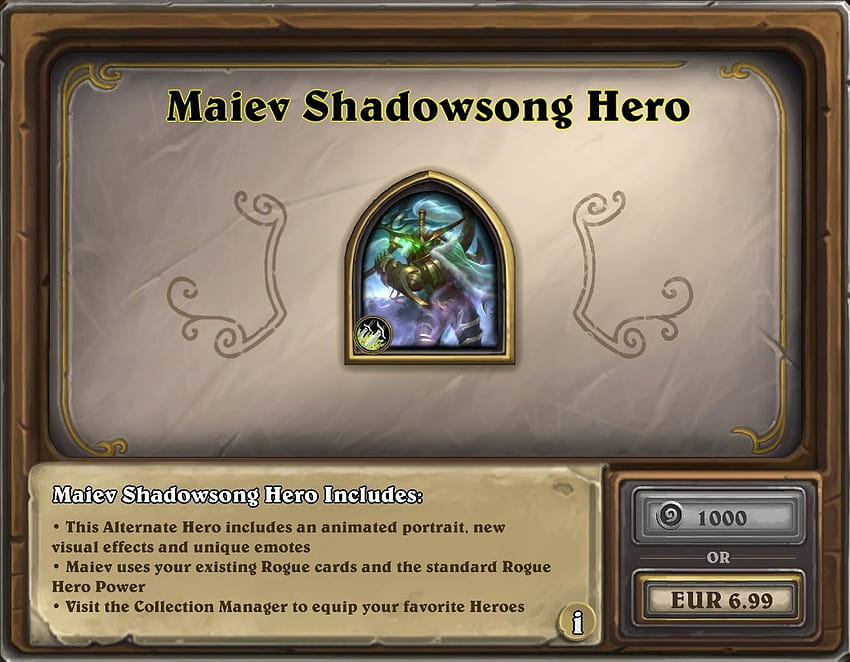 Maiev Shadowsong Hero Skin disponibile in negozio per 1000 oro o $ 6,99 / € 6,99 Sfondo HD