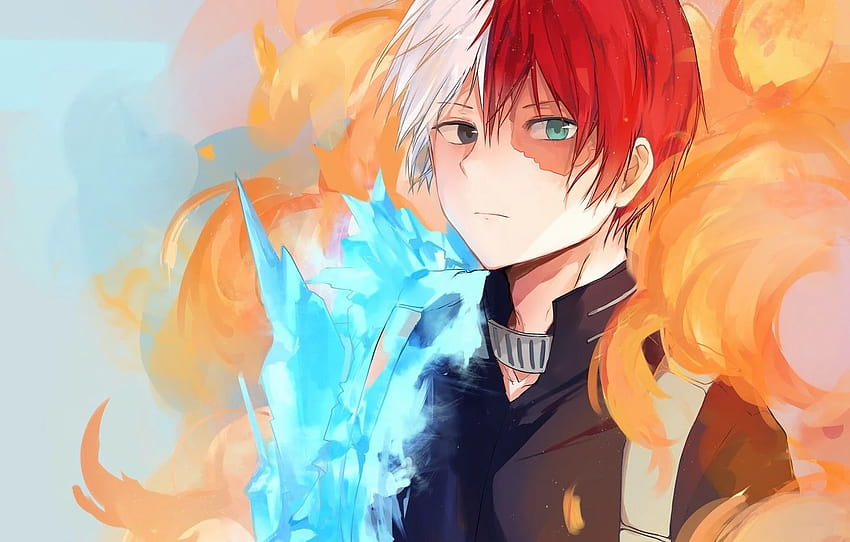 Fire and Ice fire ice lightning anime HD wallpaper  Pxfuel