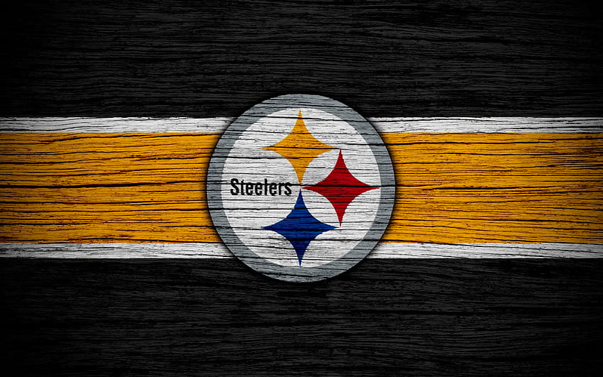 Pittsburgh Steelers, NFL, ahşap doku, Amerikan futbolu, logo, amblem, Pittsburgh, Pensilvanya, ABD, Ulusal Futbol Ligi, Amerikan Konferansı, 3840x2400 çözünürlüklü. Yüksek Kalite HD duvar kağıdı