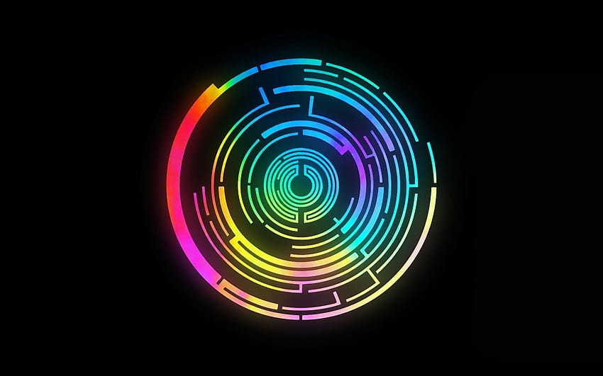 : 1920x1200 px, background, black, circles, colors, groups, labyrinth, multicolor, music, Pendulum, rainbows 1920x1200, music vibe HD wallpaper