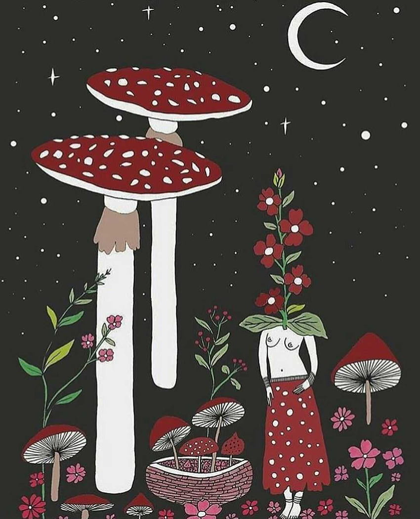 Mushroom Backgrounds, kawaii mushroom HD phone wallpaper