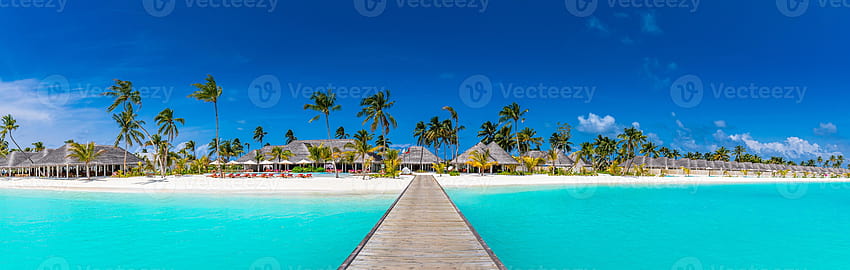 Idylliczny kraj tropikalnej plaży dla tła lub. Projekt turystyki dla kraju wakacji letnich, koncepcja miejsca wypoczynku. Egzotyczna scena na wyspie, relaksujący widok. Raj nadmorska laguna 4881274 w Vecteezy, letnia turystyka plażowa Tapeta HD