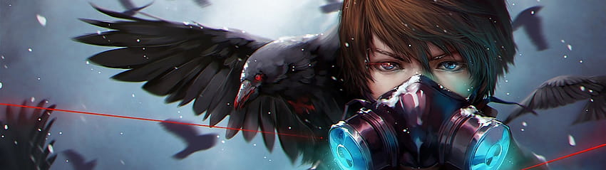 Anime Gas Mask Crow, gamer anak laki-laki anime Wallpaper HD