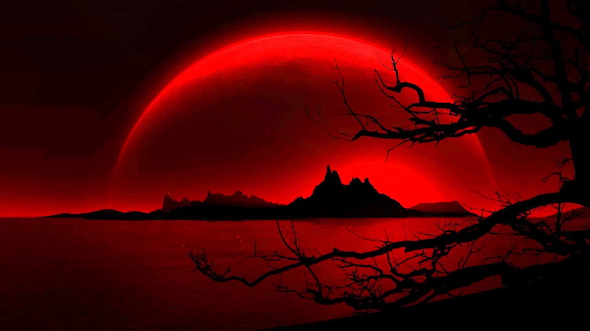 Súper Luna publicada por John Anderson, genial luna roja fondo de pantalla