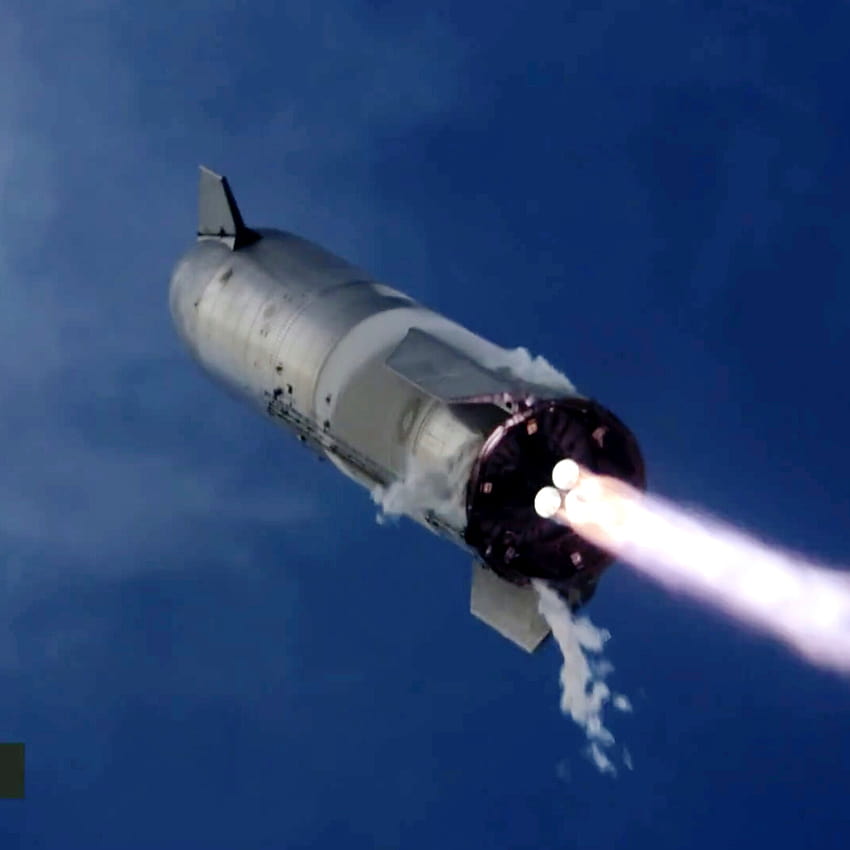 Il razzo Starship SN10 di SpaceX lanciato, atterrato ed esploso, motore a razzo Sfondo del telefono HD