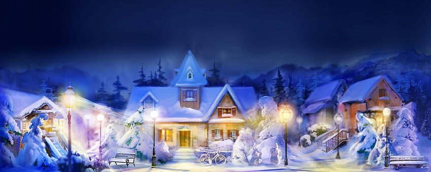 Dual Monitor Christmas Panoramic, panoramic christmas HD wallpaper