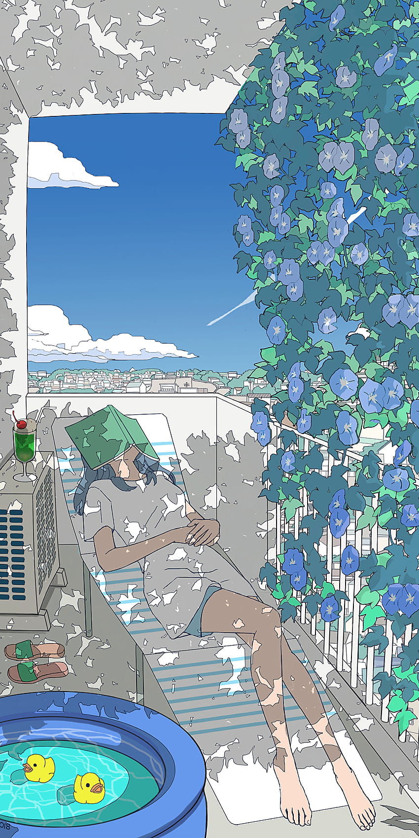 A Summer Afternoon [Orijinal], estetik yaz animesi HD telefon duvar kağıdı