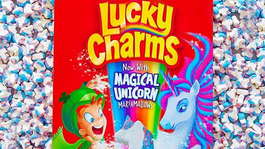 Lucky Charms aggiunge marshmallow unicorno al suo elenco, cereali portafortuna Sfondo HD