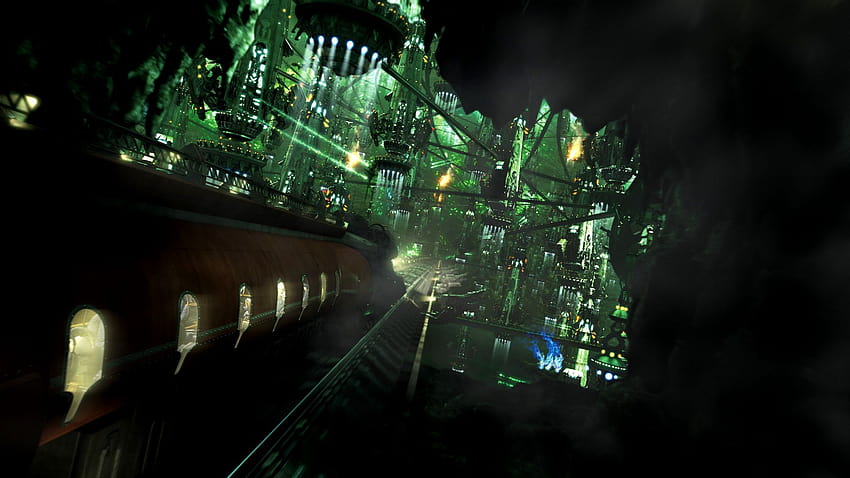 50 Futuristic City, green anime city HD wallpaper