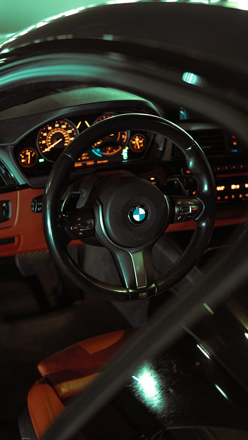 schwarzes BMW-Lenkrad – Automobil, BMW-Lenkung HD-Handy-Hintergrundbild